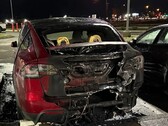 Damaged vehicles at a Salem Tesla dealership. Arson suspect arrested (Image source: Salem Police Department)