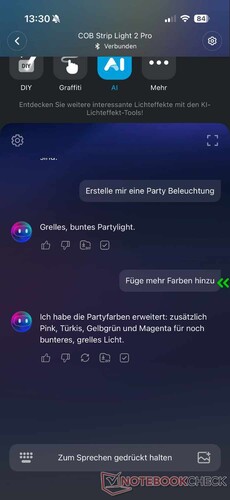 The AI Lighting Bot responds to text input and speech.