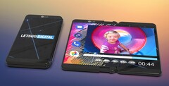 Render of what LG's foldable device could end up looking like. (Source: LetsGoDigital)