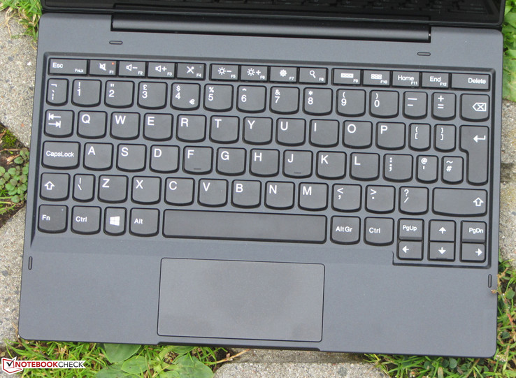The keyboard dock Lenovo sent us was made for the UK market.