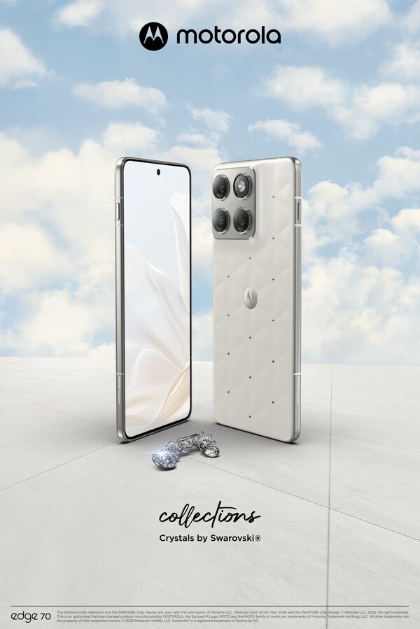 The Motorola Edge 70 Swarovski Edition will launch in Pantone's Color of the year 2026. (Image source: Evan Blass)