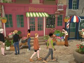 Parafolk explore a town square in Paralives' Early Access build.