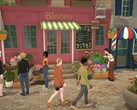 Parafolk explore a town square in Paralives' Early Access build.