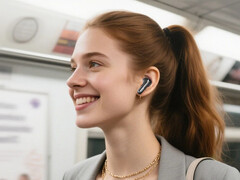The MeloBuds N70 wireless earbuds cost $59.99. Pictured: a promo picture of the buds. (Image source: QCY)