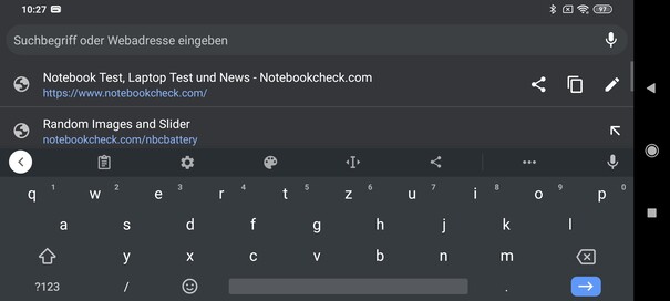 Keyboard landscape mode