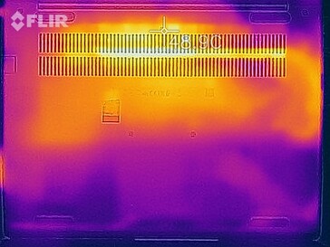 Heatmap of the bottom of the device under load