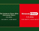 The Legend of Zelda 40th Anniversary and Nintendo Direct announcement dates side by side