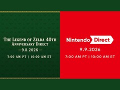 The Legend of Zelda 40th Anniversary and Nintendo Direct announcement dates side by side
