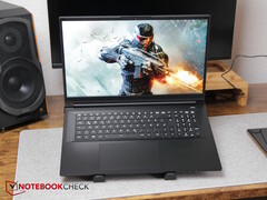 XMG Apex 17 on a desk