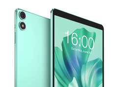 The Teclast P85T comes in a mint green finish with Android 13. (Image source: Teclast)