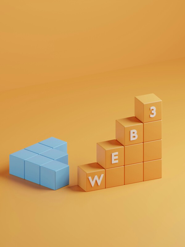 Stylised 3D blocks form the term "Web3", symbolising both the ambition and structural complexity of the decentralised gaming landscape (Image source: Shubham Dhage via Unsplash)