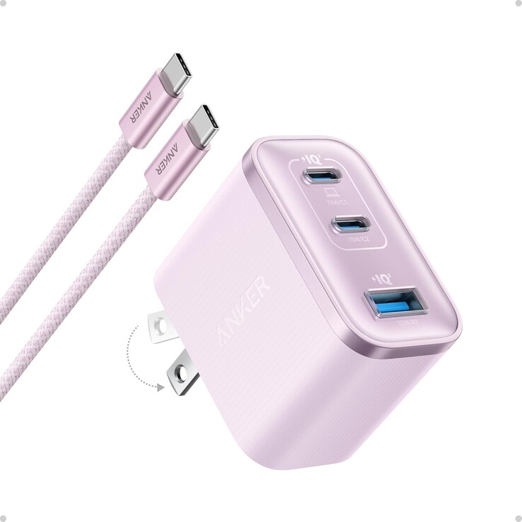 The US version of the Anker Nano Charger (70W, 3 Ports) in pink. (Image source: Anker)