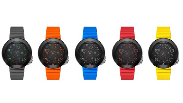 The Atari Asteroids 45th anniversary watch is available in five colors. (Image source: Nubeo)
