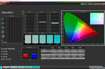 Colour saturation ("Original color" scheme, sRGB as reference)