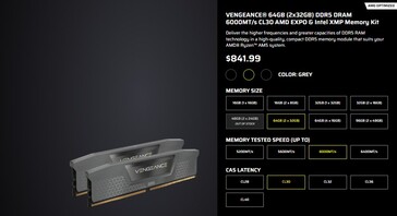 Corsair Vengeance 64GB DDR5 RAM kit previous price. (Image Source: web.archive)