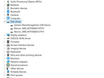 Before the hack, the SSDs are listed under 