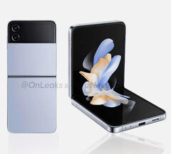 The Galaxy Z Flip4 will launch in multiple colours, not just the four shown below. (Image source: @OnLeaks & GizNext)