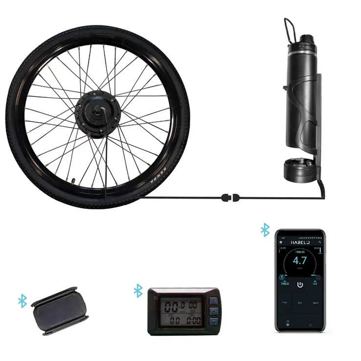 The Habelo Clic&Go 2.0 e-bike conversion kit has a 250W motor. (Image source: Habelo)