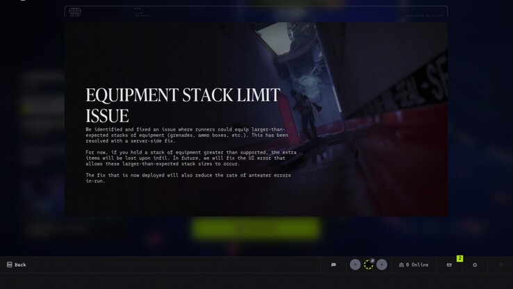 Bungie says a server-side fix now prevents larger-than-expected equipment stacks in Marathon, with unsupported extra items lost on infil and a reduction in anteater errors during runs.