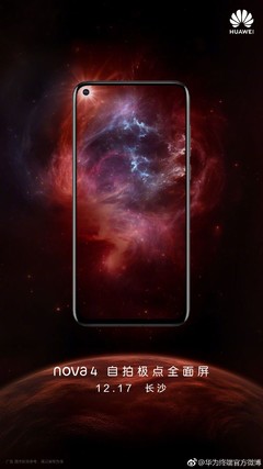 The Huawei Nova 4 is to be launched on December 17. (Source: Huawei/Weibo) The Huawei Nova 4 is to be launched on December 17. (Source: Huawei/Weibo)