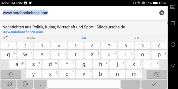 Keyboard landscape mode