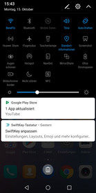 Quick settings and app notifications