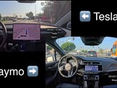 Tesla FSD 13 vs Waymo drive (Image source: WholeMars/YT)