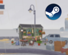 Tiny Bookshop is set in a hand-drawn map, and each location has its own clientele. Pictured - an ingame screenshot with the Steam logo overlaid on top. (Image source: Steam - Edited)