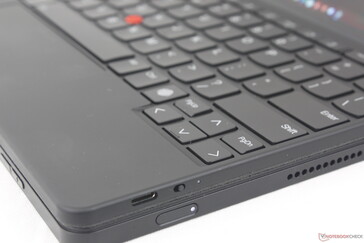 The fingerprint reader is on the keyboard instead of the tablet itself