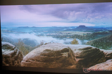 120 inches diagonal, indirect light in the room