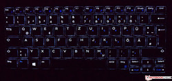 Keyboard of the Dell Latitude 7285 (illuminated)