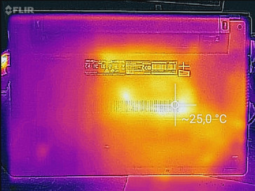 Heat development on the bottom (idle)