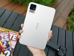 The Pad Ultra has a slim and lightweight design. Pictured: the back of the tablet.