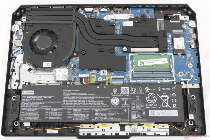 The gaming laptop's RAM, storage, and dual LAN modules are upgradable.