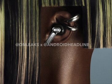 Model showing the left earbud. (Image source: Android Headlines)