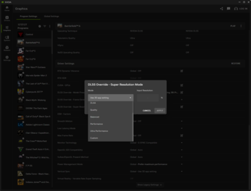 Manually select the desired DLSS mode. (Image Source: Notebookcheck)