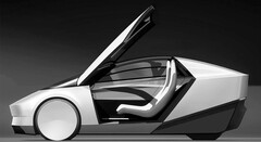 Tesla&#039;s Robotaxi concept (image: Walter Isaacson/Elon Musk bio)