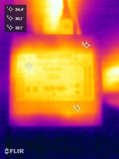 Acemagic Retro X3 Under during the stress test (top Vvew)