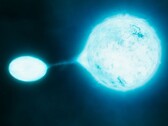 An illustration showing a neutron star and another star.