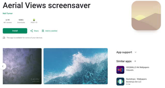 The Aerial Screensaver App for Android TV will give your device the same screensaver as an Apple TV, but can also be used to pull images and videos directly from a NAS (Image Source: AerialViews / Google Play)