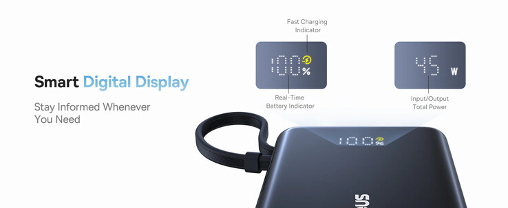The built-in display (Image source: Baseus)