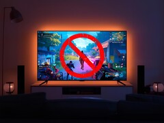 PlayStation in living room playing censored game (Image source: Sony PlayStation with edits)