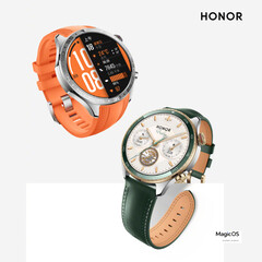 Honor advertises the Watch 5 Pro in two colours. (Image source: Honor - edited)