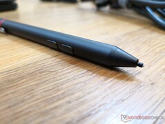 Active stylus includes a AAAA battery inside. However, there are no extra pen tips