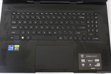New layout when compared to the GS76. Per-key RGB lighting comes standard
