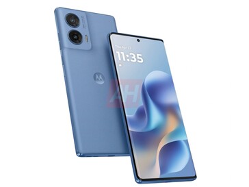 Unofficial image of one of the blue variants of the Moto G96. (Image source: Android Headlines)