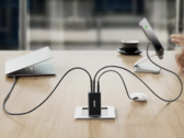 The Anker 65W 3-port charger can handle simultaneous charging of three devices via its 2 USB-C ports and 1 USB-A port. (Image source: Anker / Amazon)