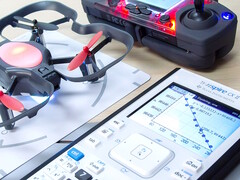 A TI Nspire CX II graphing-calculator and a Robolink CoDrone Edu are all a student needs to learn drone programming. (Image source: TI)