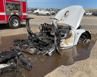 This Tesla had to be dunked to extinguish (image: SAC Metro Fire)