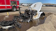 This Tesla had to be dunked to extinguish (image: SAC Metro Fire)